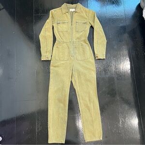 Chelsea & Violet Olive Green Utility Jumpsuit | Zip Front | XS